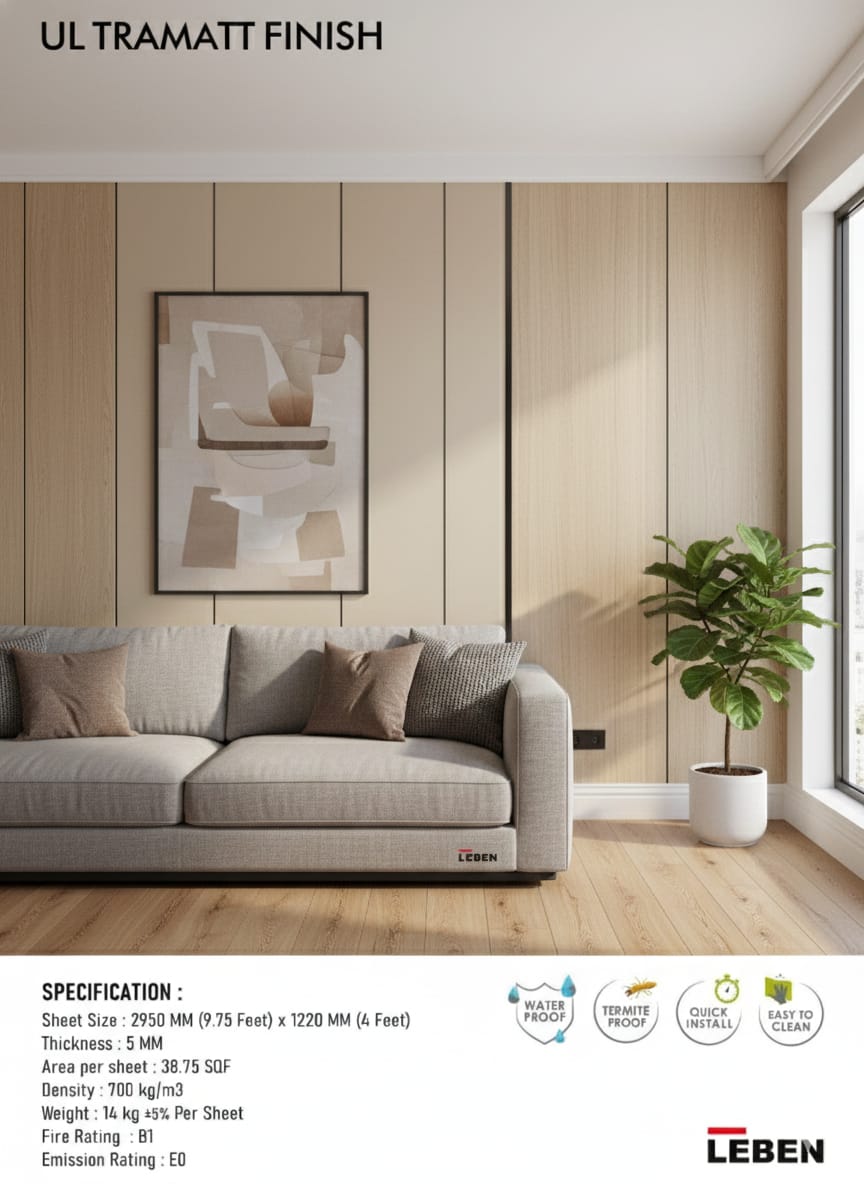 Accent Wall Pattern no. 3 Tramatt finish sheet offering excellent durability